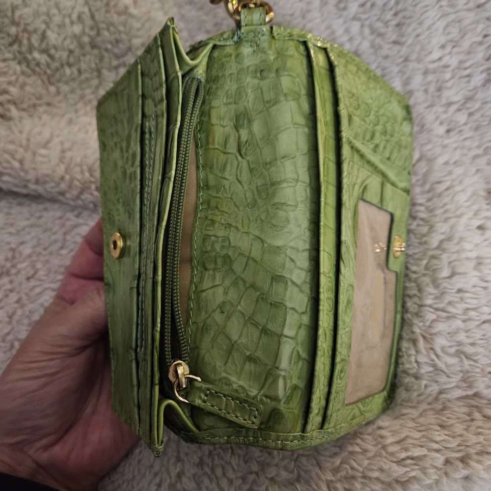 Brahmin Green Croc-Embossed Wristlet - Picture 12 of 16
